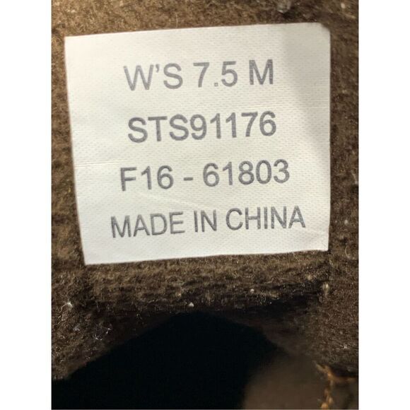 Sperry Women Black with Brown Leather Duck Boots Leather Laces Size 7.5 - Picture 6 of 6